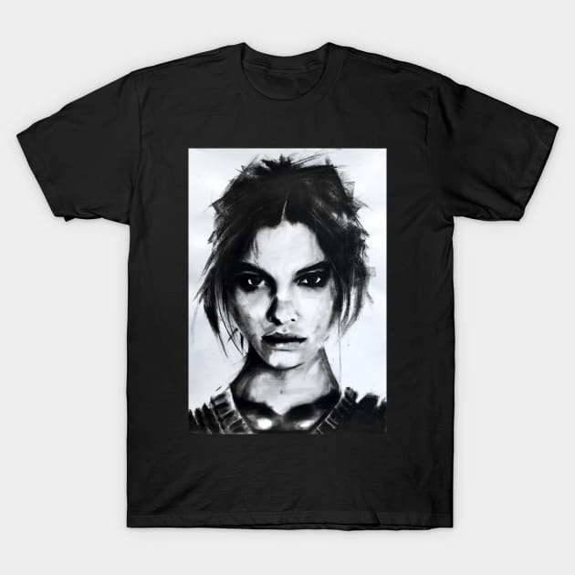 Julia charcoal portrait T-Shirt by stoekenbroek